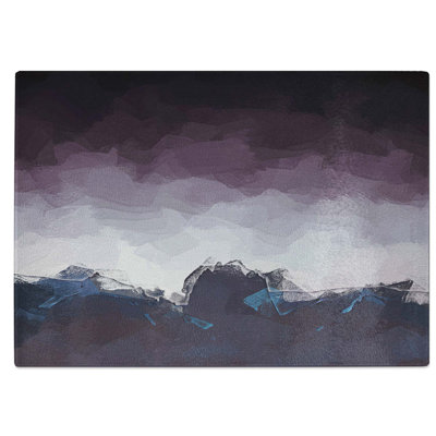 Glass Dusky Mountains in Abstract Chopping Board