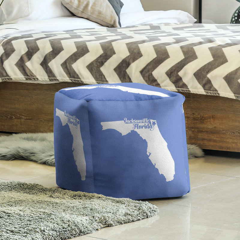Repose-pieds cube floride Jacksonville, Bleu