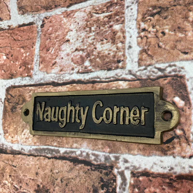 Rochon Naughty Corner Metal Door Sign