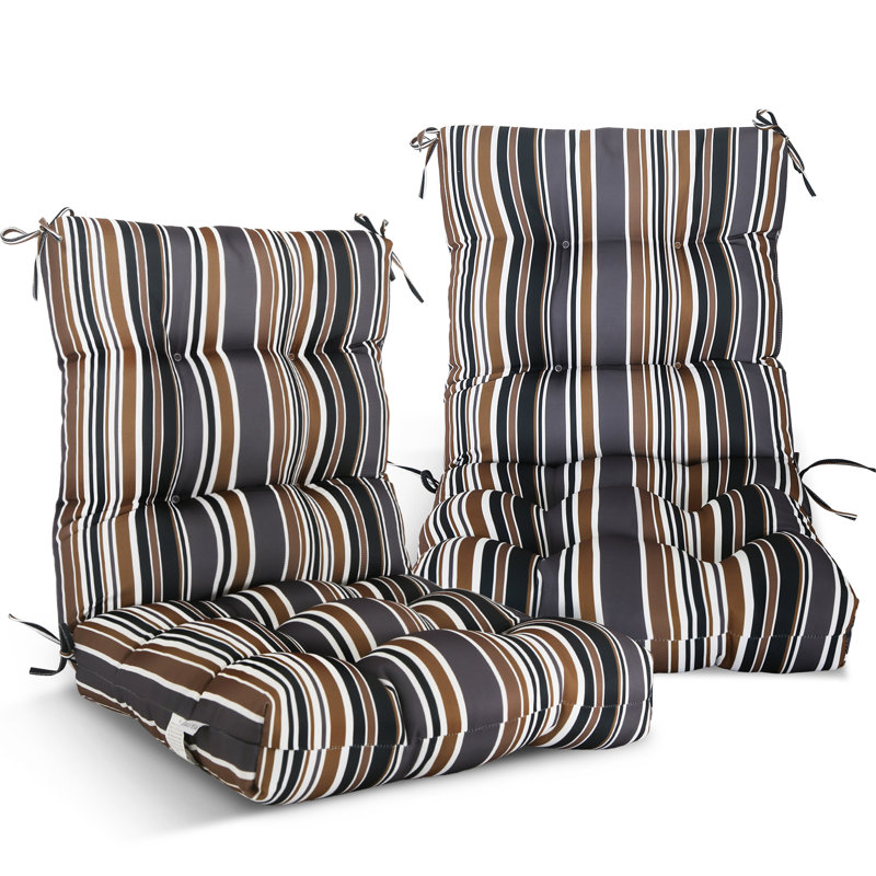 Indoor/Outdoor Seat/Back Cushion, Brown Stripe