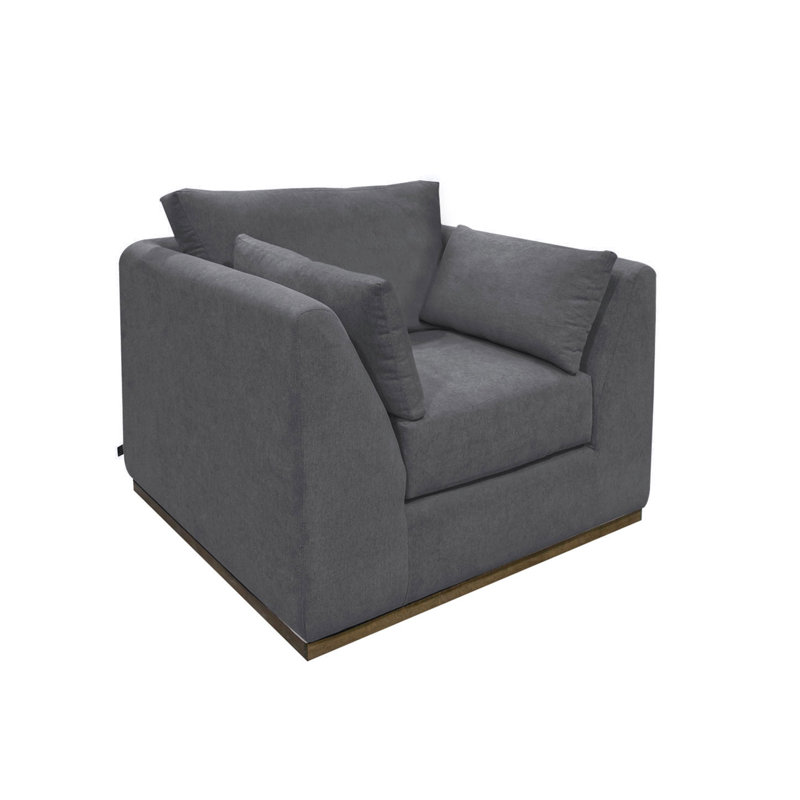 Fauteuil Romul, Mélange de polyester gris