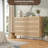 Modern Rattan Dresser with 8 Drawers, Wood Construction, Deep Storage and Wide Top, for Bedroom, Living Room, or Hallway in Natural Finish