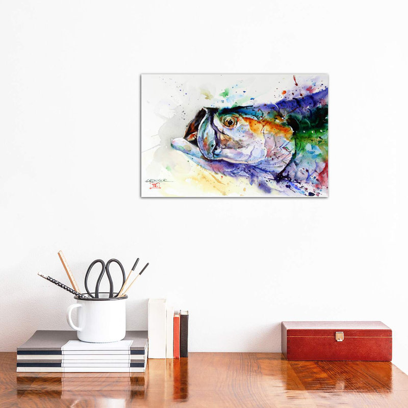 " Fish " by Dean Crouser, Wrapped Canvas, 8" H x 12" W x 0.75" D