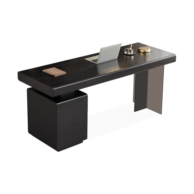 Bureau rectangulaire en bois manufacturé noir, H 29,53 po x l 70,87 po x P 25,59 po