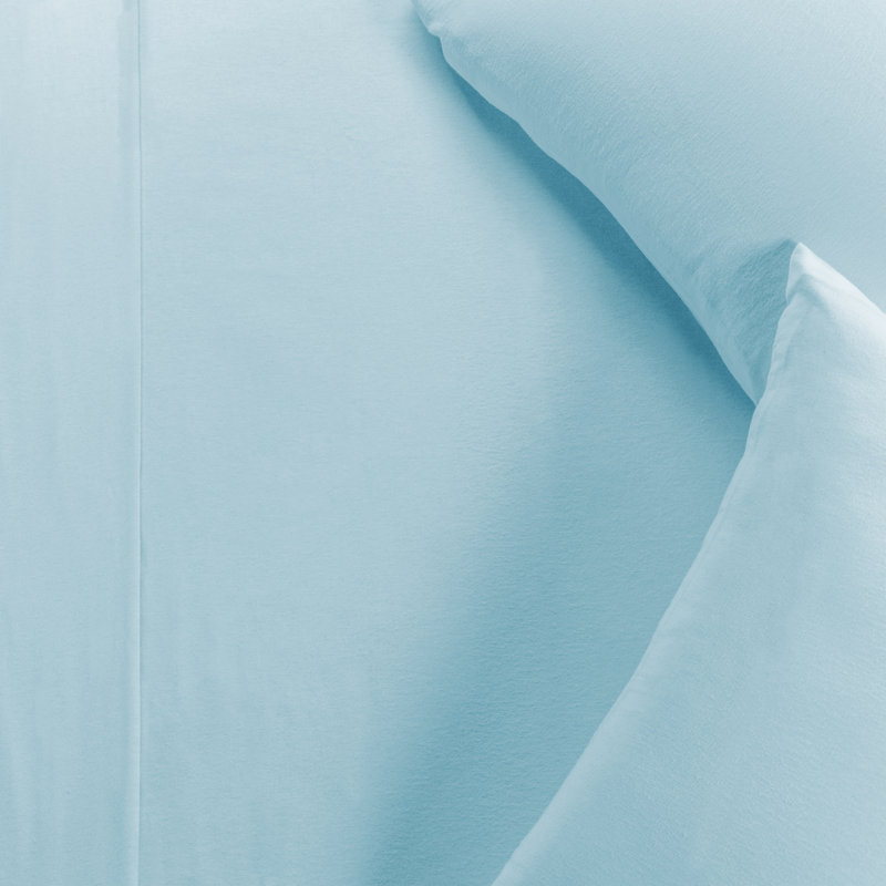 Superior 100% Cotton Flannel Deep Pocket Sheet Set, King 4pc Set, Light Blue