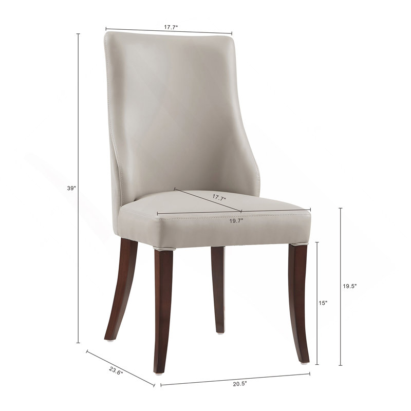 Ensemble de 2 chaises de salle à manger gris clair