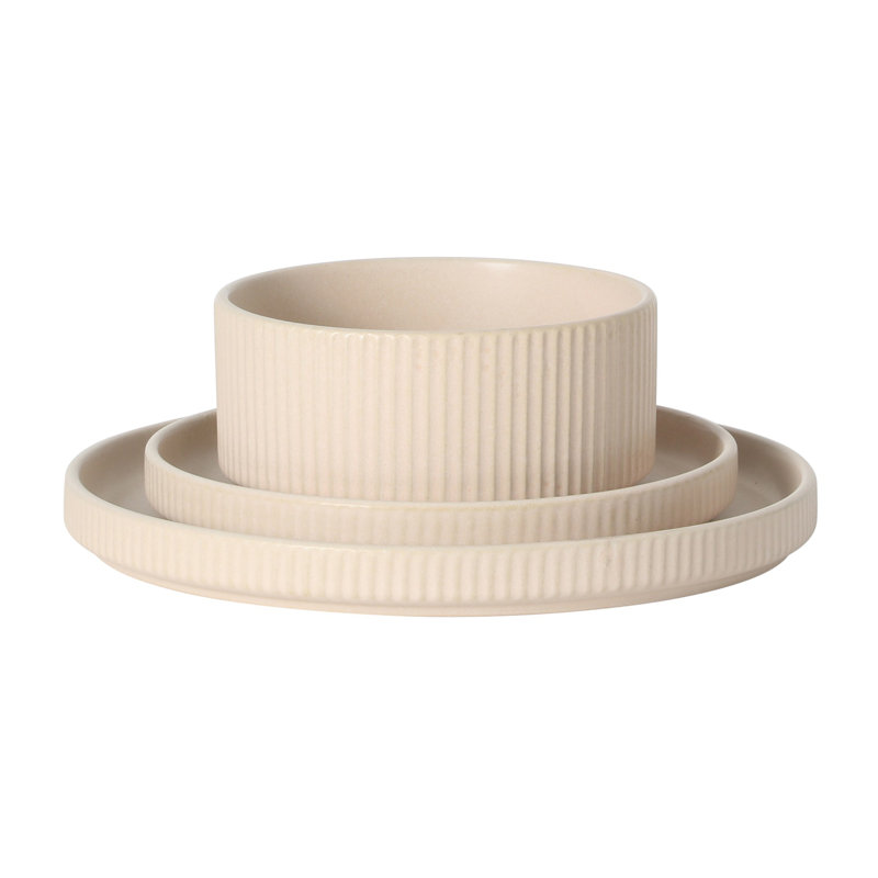 Service de vaisselle Gibson Elite 12 pièces (service pour 4) Townscape, Crème