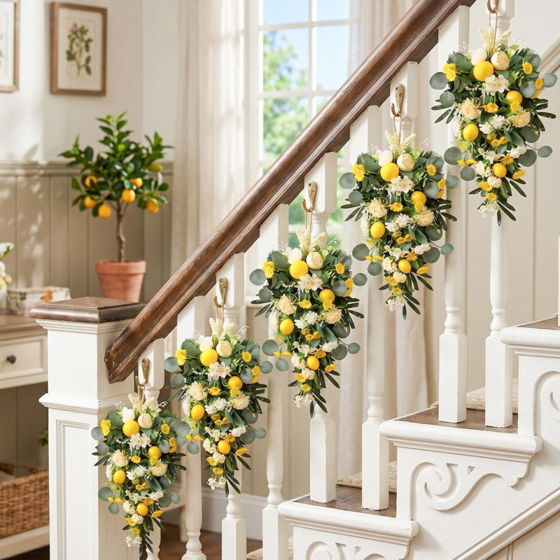 Ornement 19,7 "Summer Lemon Sunflower Eucalyptus