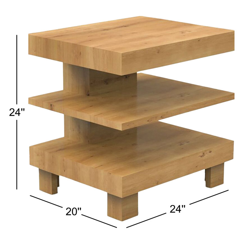 Jullisa 24" Side Table In Natural Distressed Oak