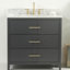 Meuble-lavabo simple 36 po avec plateau en marbre de Carrare Marlesa-88582625