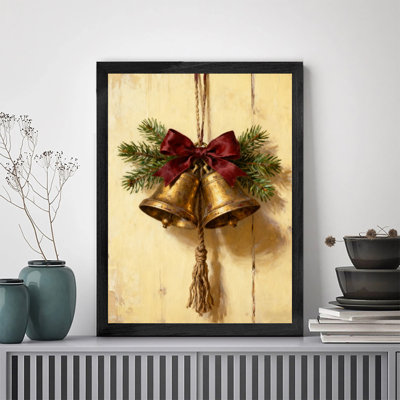 Horloge de Noël rétro encadrée noire