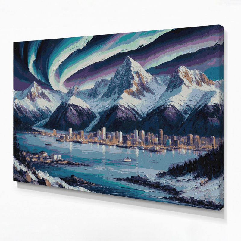 Cities Alaska Gray Canvas Wall Art, 16" H x 20" W