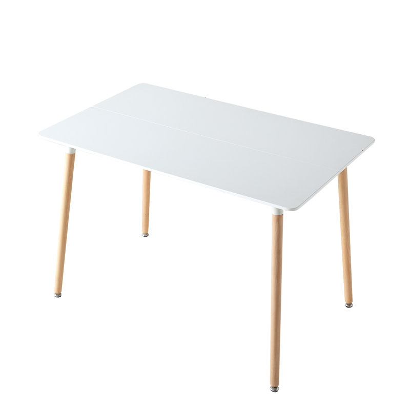 Dining Table - For 4 To 6 People Scandinavian Table - MDF Top - L110*P70*H74CM (White)