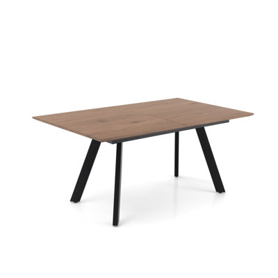 Amalbena Extendable Oak Metal Base Dining Table