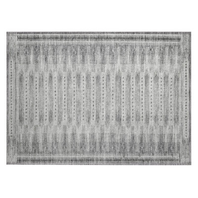 Machine Washable Indoor/Outdoor Xhevrie Gray Rug