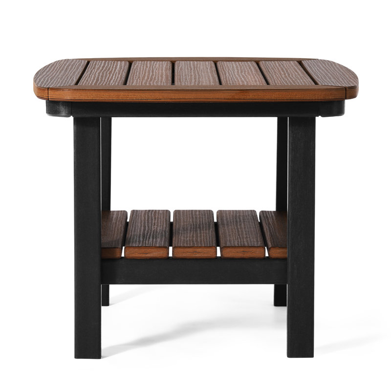 Table d'appoint carrée 21 po, noire, Plateau noir / structure noire