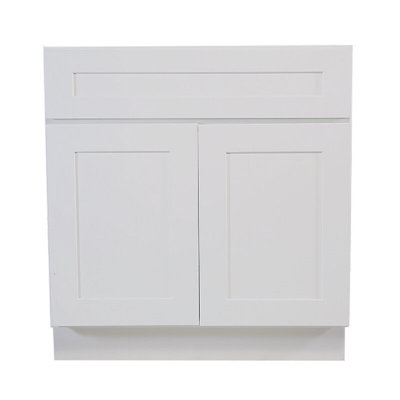 Recessed Panel 34.5'' H Painted Plywood Sink Base Cabinet Ready-to-Assemble