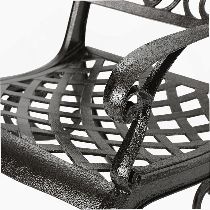 Ensemble de salle à manger pour 6 personnes en métal avec table rectangulaire, Bronze