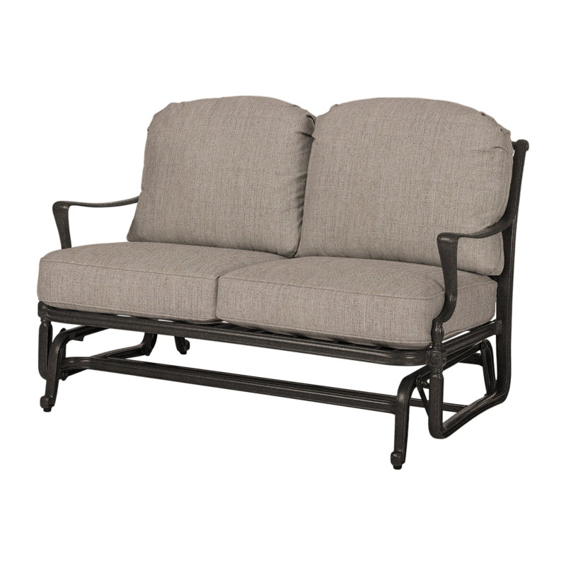 Bel Air Loveseat Glider wih Sunbrella Cushions, Cast Ash Sunbrella® Plainweave, Shade