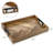 Solid Acacia Wood Rectangular Decorative Ottoman Tray