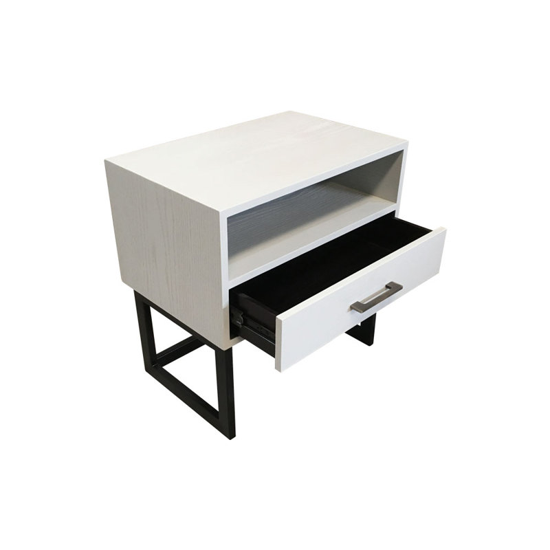 Lendora 60cm W Bedside Table, Midnight Black, Black