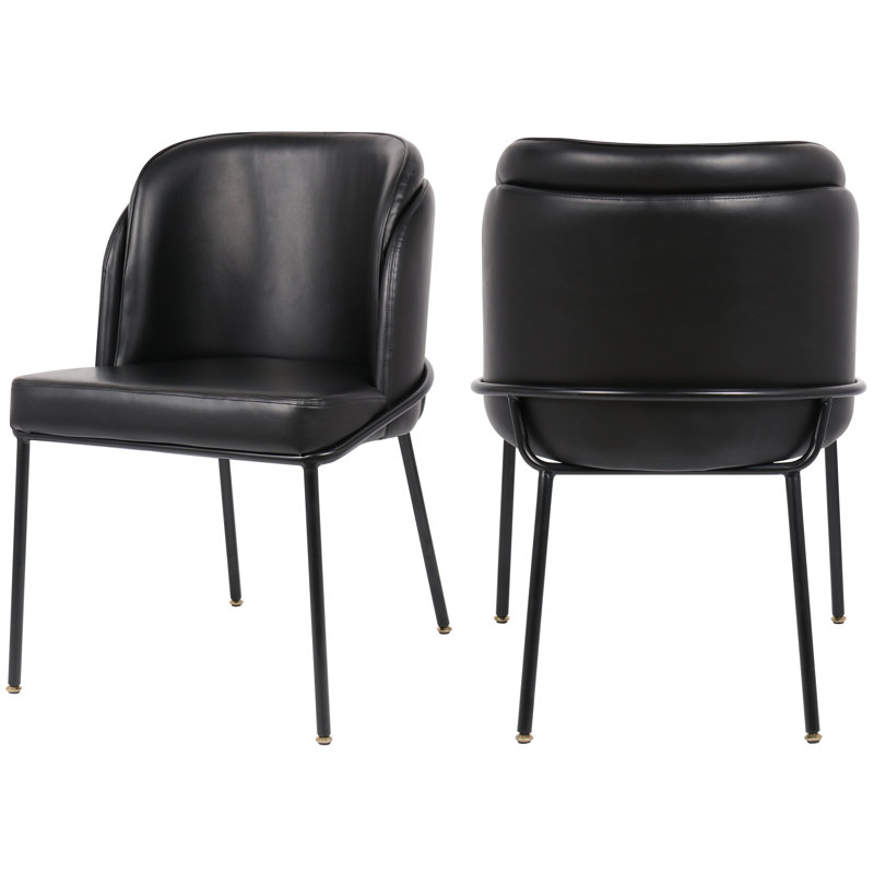 Chaise de salle à manger Jagger, Cuir végétalien noir