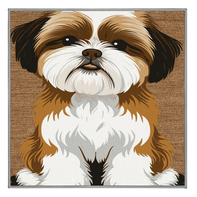 Washable Shih Tzu Dogs Area Rug