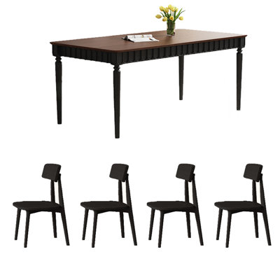 Vintage solid wood ash dining table set