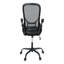 Chaise de bureau, pivotante, accoudoirs, hauteur réglable, ergonomique, travail, filet noir, métal noir, contemporain, moderne