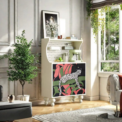 Art and creativity integrated accent cabinet