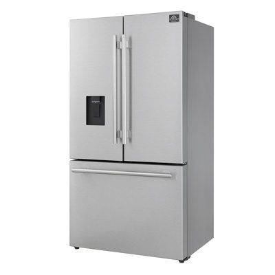 Forno Aosta 36" Stainless Steel French Door Refrigerator, 22.4 cu.ft. Water dispenser & Ice Maker | Fridge.com