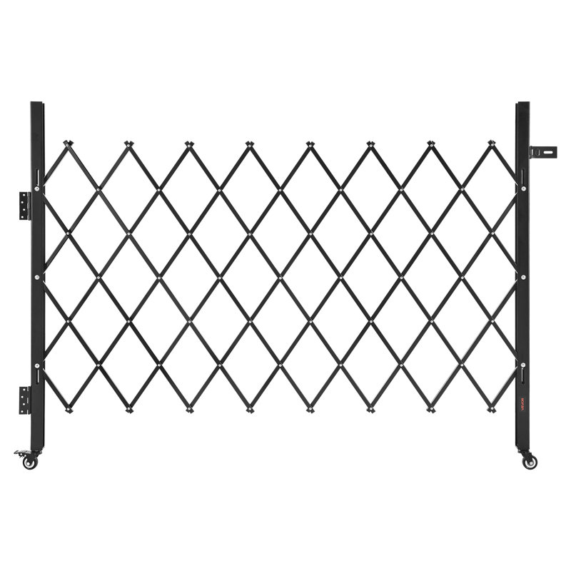 Barrière à ciseaux pliante simple verrouillable, H 4,3 pi x l 5,6 pi