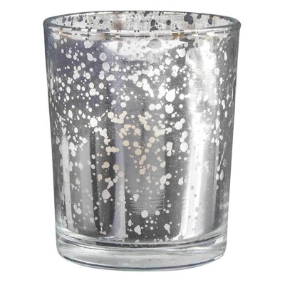 6 Piece Mercury Glass Tabletop Votive Holder Set with Candle Included