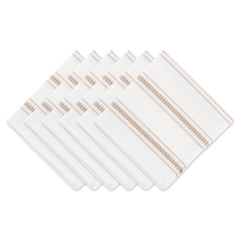 Kuhlman Cotton Striped Square Napkin, Stone