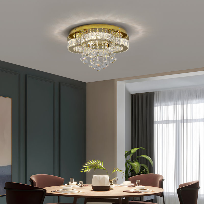 Vanlue 1 - Light Crystal LED Chandelier, Gold