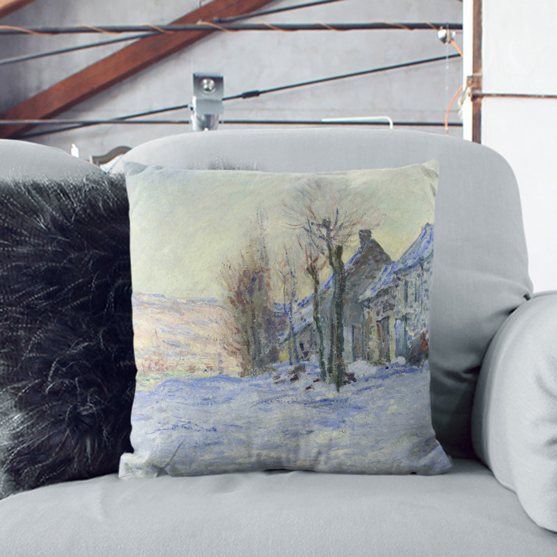Lavacourt, Sunshine And Snow Square Throw Cushion, Stone, 55cm H x 55cm W x 20cm D