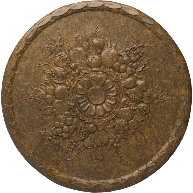 Médaillon de plafond Endurathane Anthony Harvest, DO 22 1/2 po x P 1 1/4 po (pour auvents jusqu'à 2 1/8 po), finition bronze frotté peint à la main