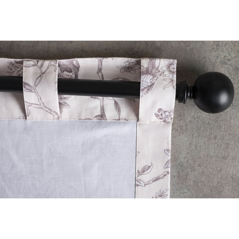 Maison d'Hermine Jouy Paradise - Ensemble de 1 rideau beige 100 % coton - 50 po x 108 po, Beige, L 50 po x L 108 po