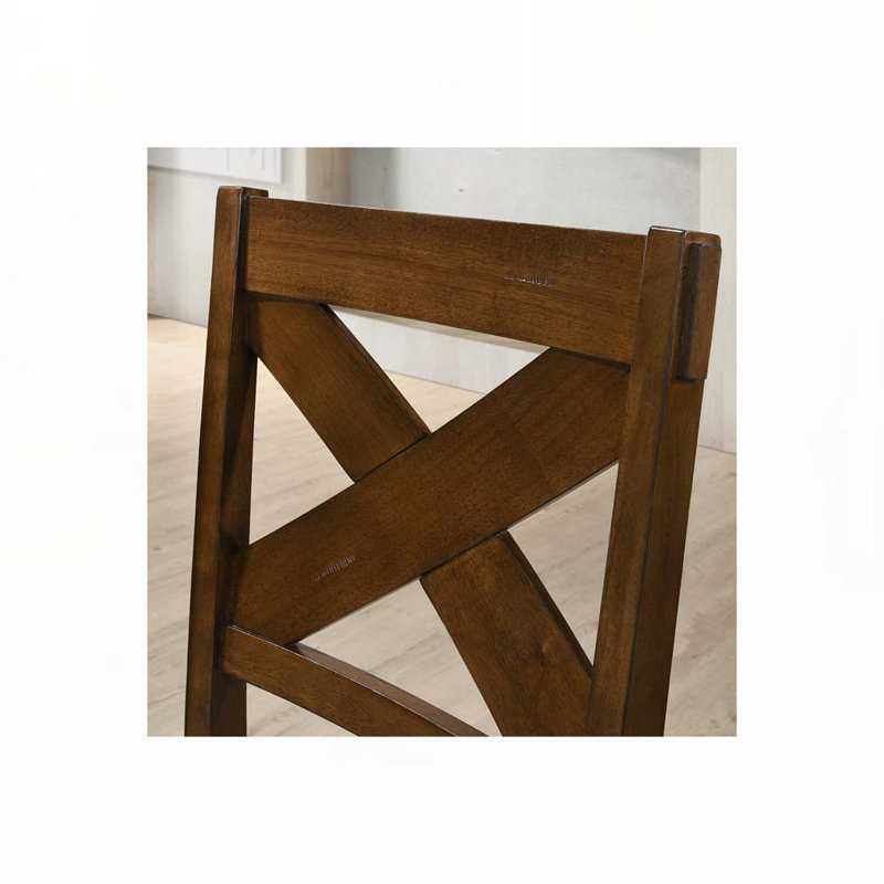 Ensemble de chaises de salle à manger rembourrées en tissu avec dossier croisé, pieds en bois