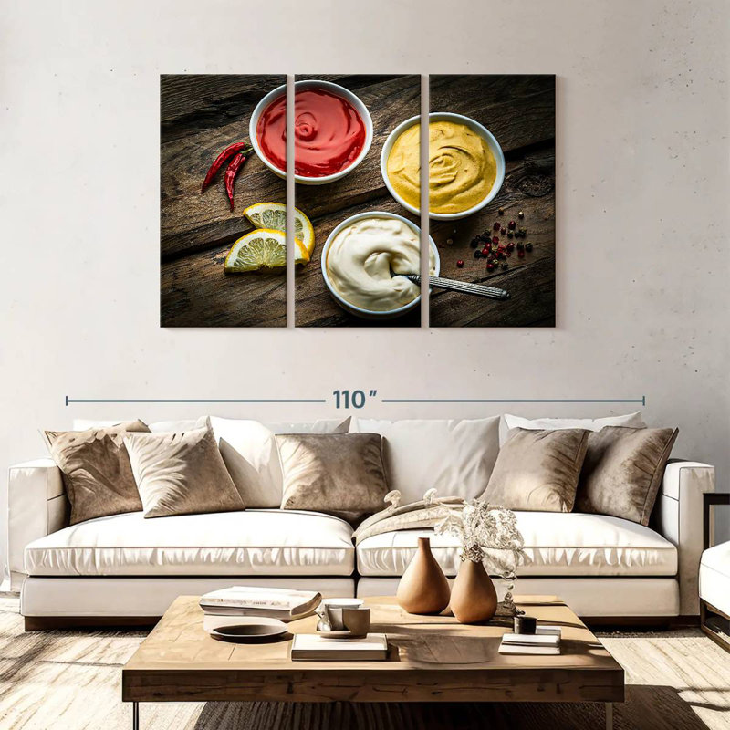 Yarlin Ketchup Mustard And Mayonnaise, 48" H x 74" W
