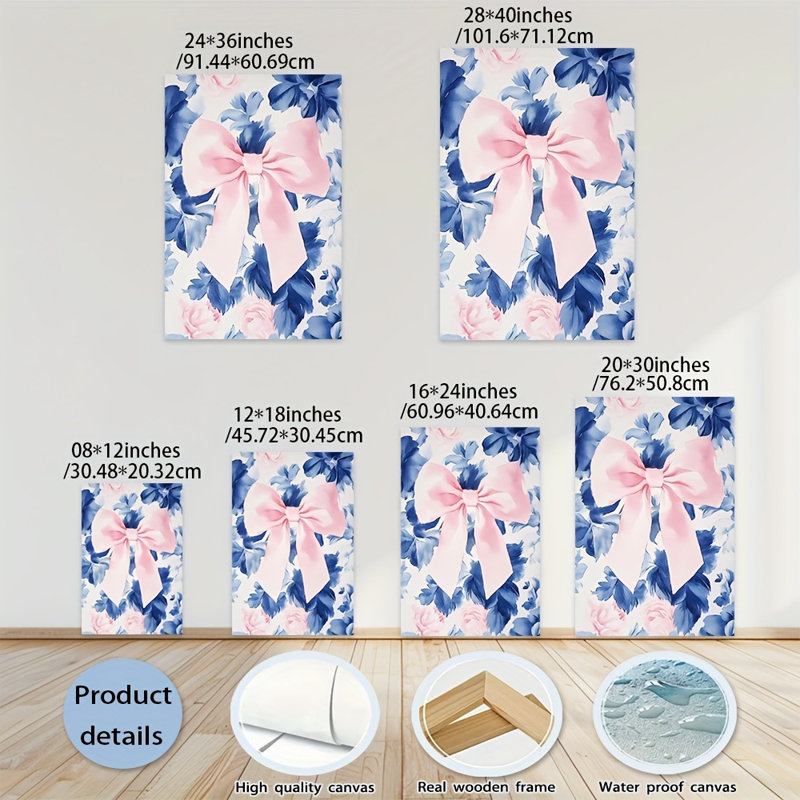 Impression sur toile à motif floral rose doux - Urban Studio, 18 * 12 pouces (45 * 30 * 2cm)