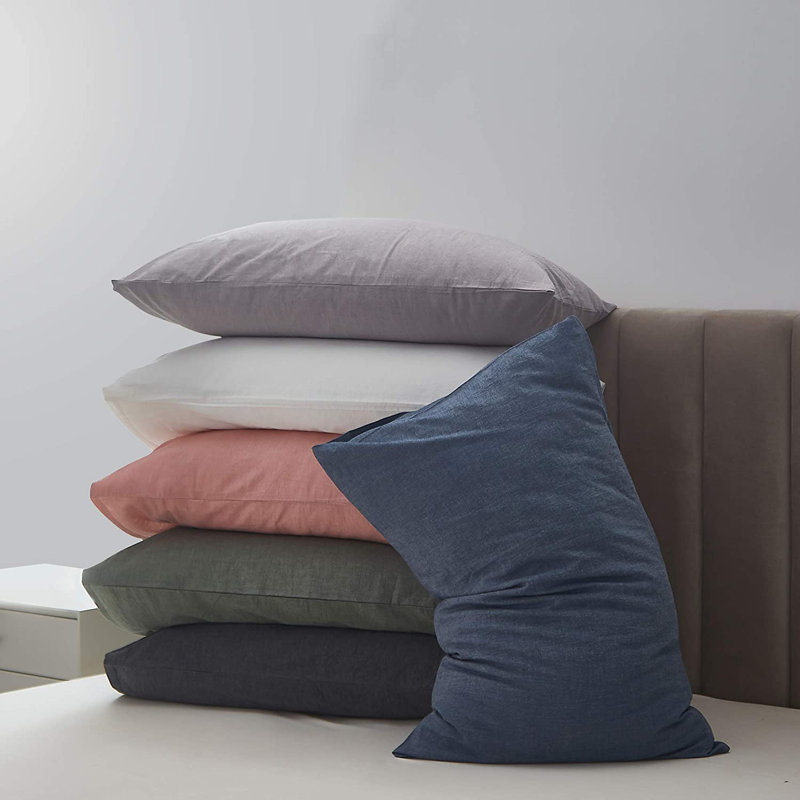 Housse de coussin 100% coton, Standard / simple, Gris