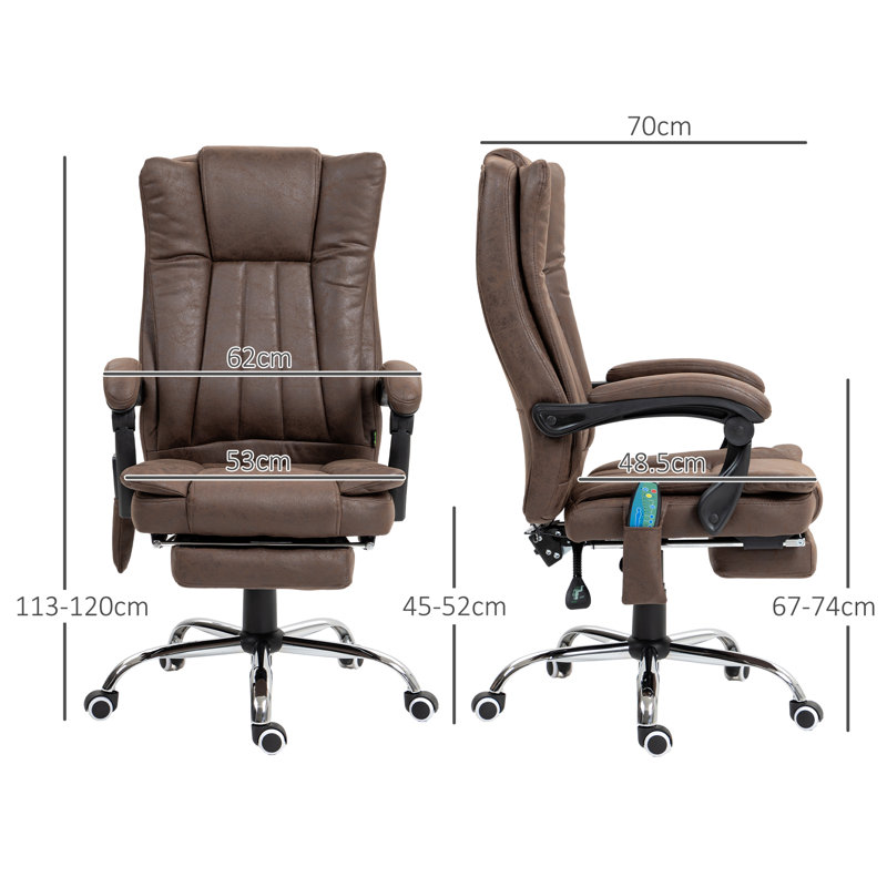 Jai-Dhe Microfiber / Microsuede Executive Chair, Dark Brown