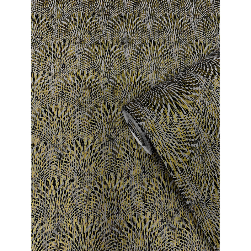Boutique Geometric Fan Wallpaper Roll, Gold