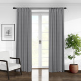 Elsie Linen Look Pinch Pleat Drapery Panels Pair