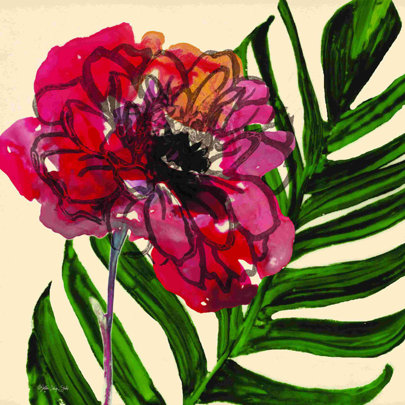 «Tropical Floral 1» par Stellar Design Studio - impression, H 12 po x l 12 po, Non, Wrapped Canvas