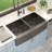 33" L x 21" W Farmhouse Double Bowl 50/50 Kitchen Sink Gunmetal Black Stainless Steel Kitchen Sink
