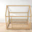 Lit en bois de pin robuste avec toit, conception naturelle moderne