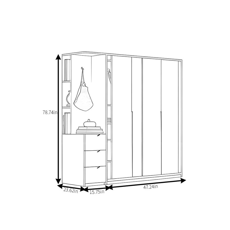 Barnes, 78.74" H x 62.99" W x 23.62" D