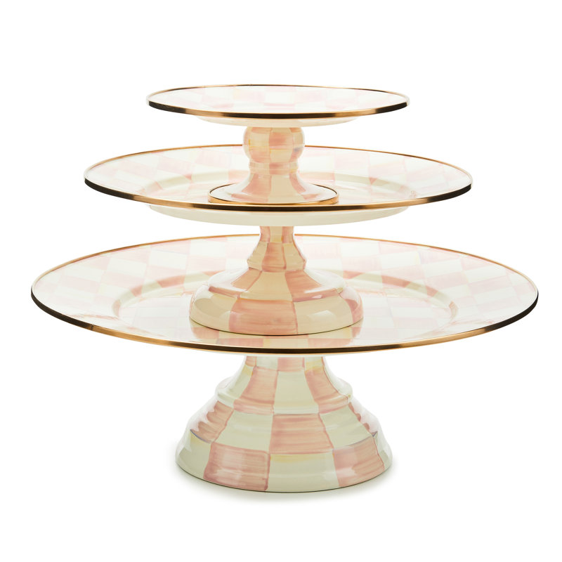 Rosy Check Mini Pedestal Platter